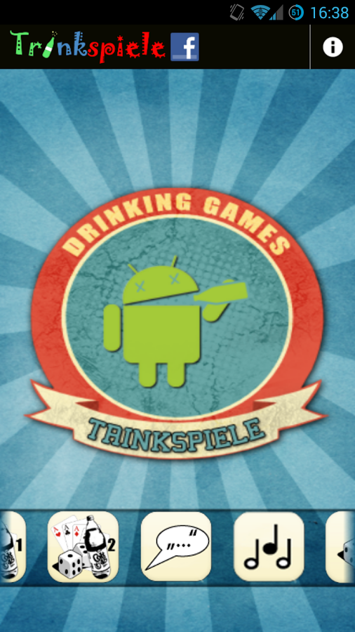 Trinkspiele App Android Start screen